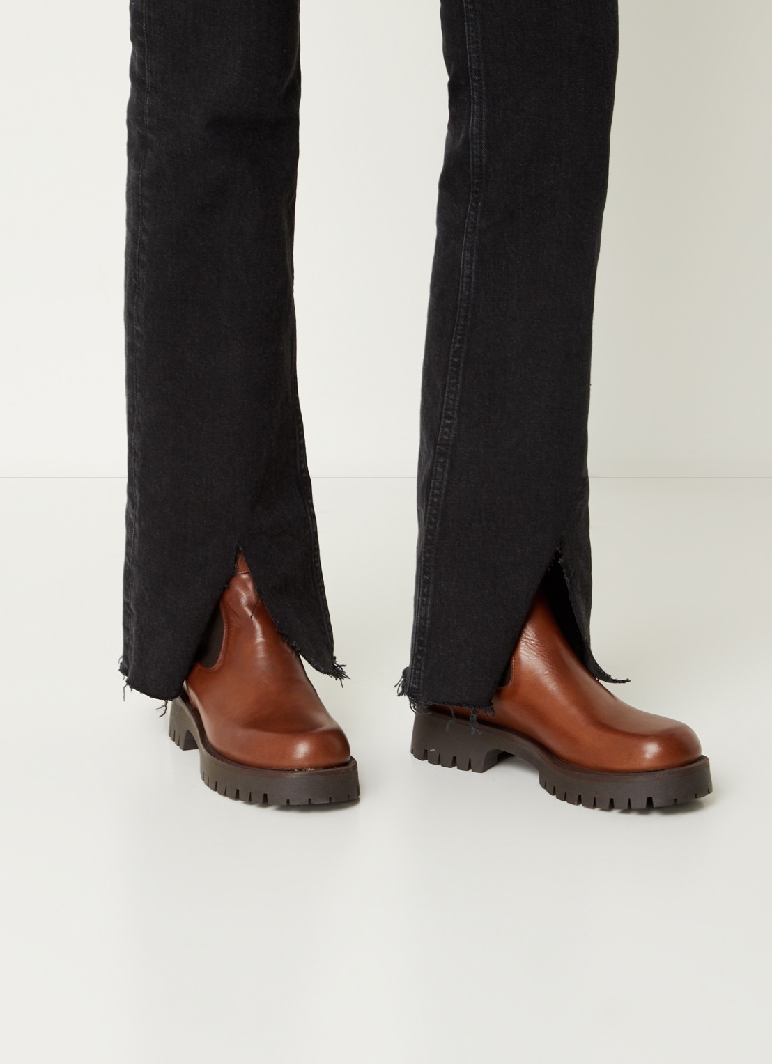 Jonak Ridle chelsea boot van leer  - voorkant 5 bruin