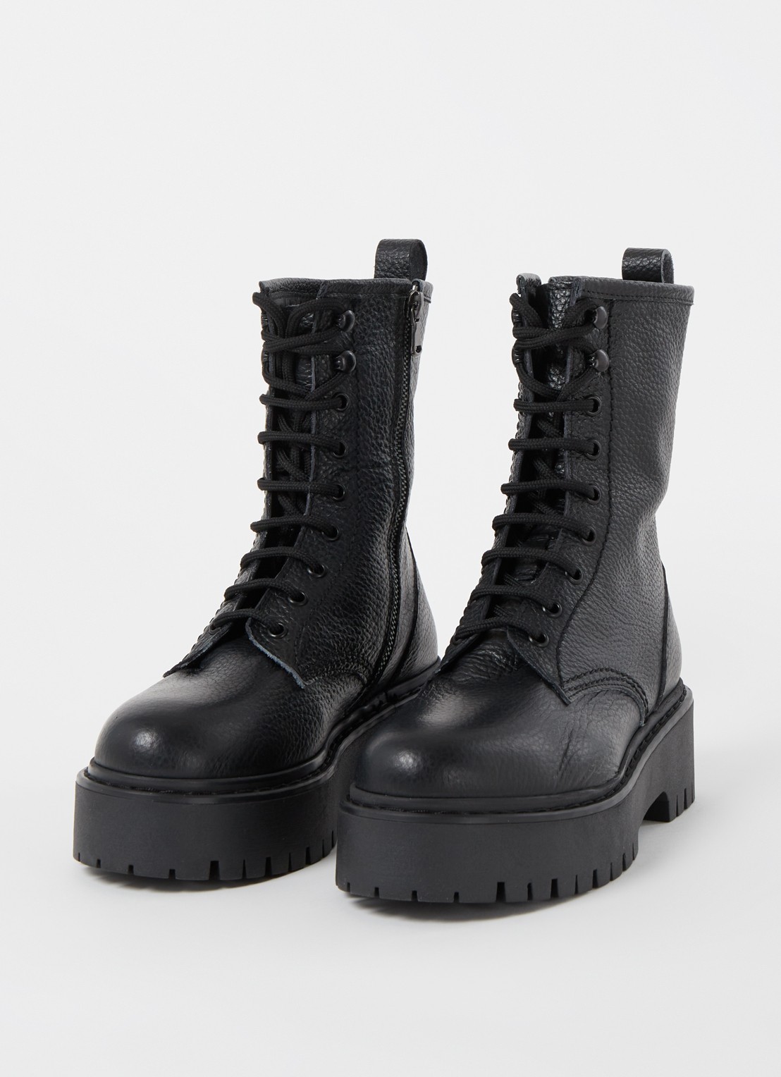 Jonak Robbo veterboot van leer - detail 3 zwart