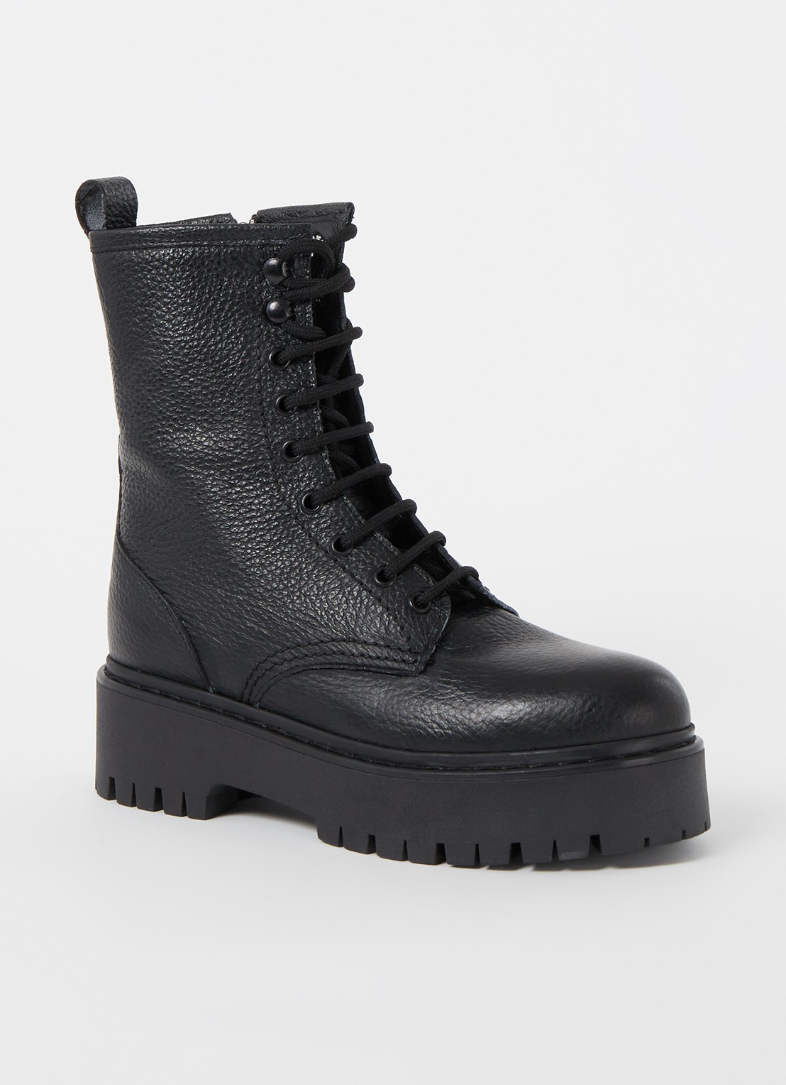 Jonak Robbo veterboot van leer - voorkant zwart