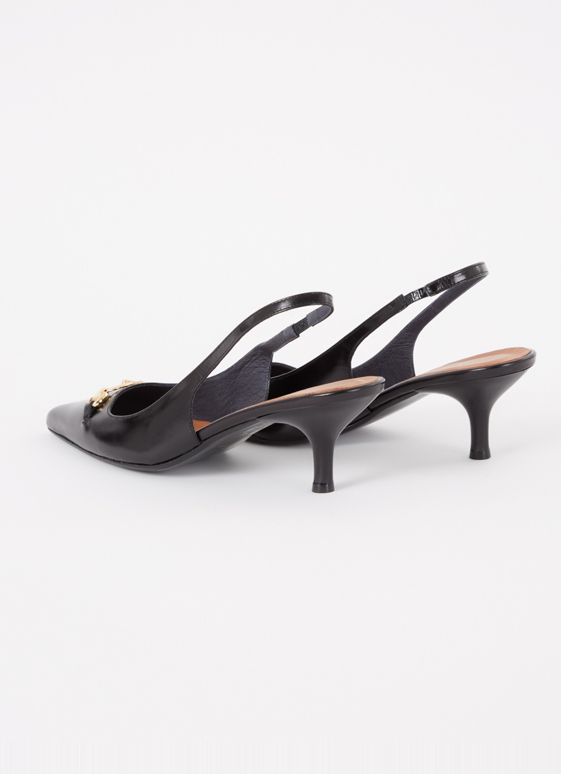 Jonak Slingback van kalfsleer - achterkant zwart