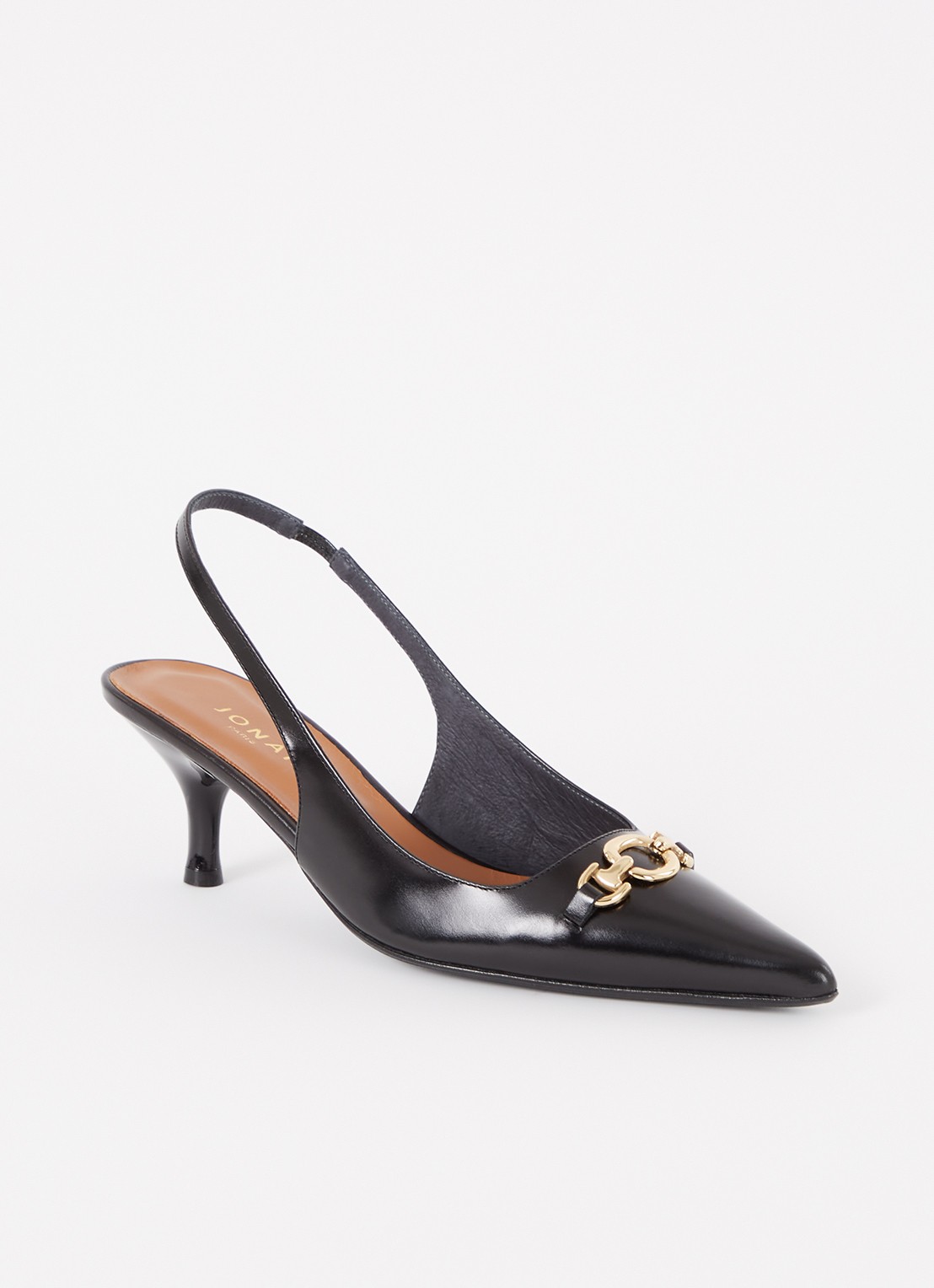 Jonak Slingback van kalfsleer - voorkant 4 zwart