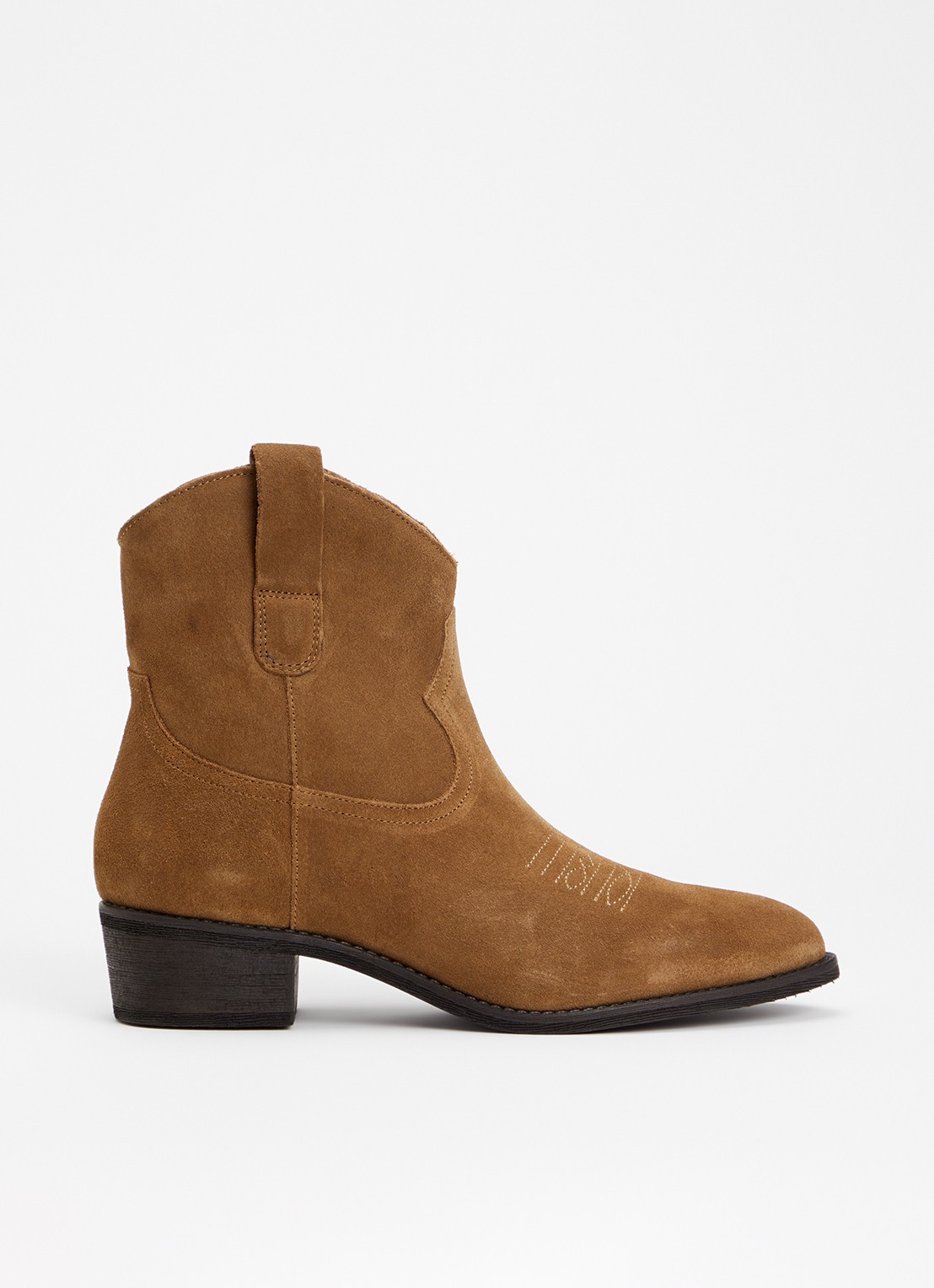 Jonak Taly cowboylaars van suède - voorkant 2 cognac