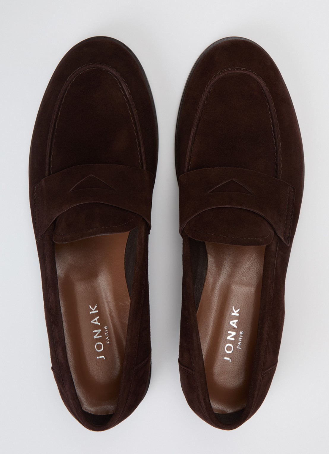 Jonak Thelma loafer van geitensuède - detail 3 donkerbruin