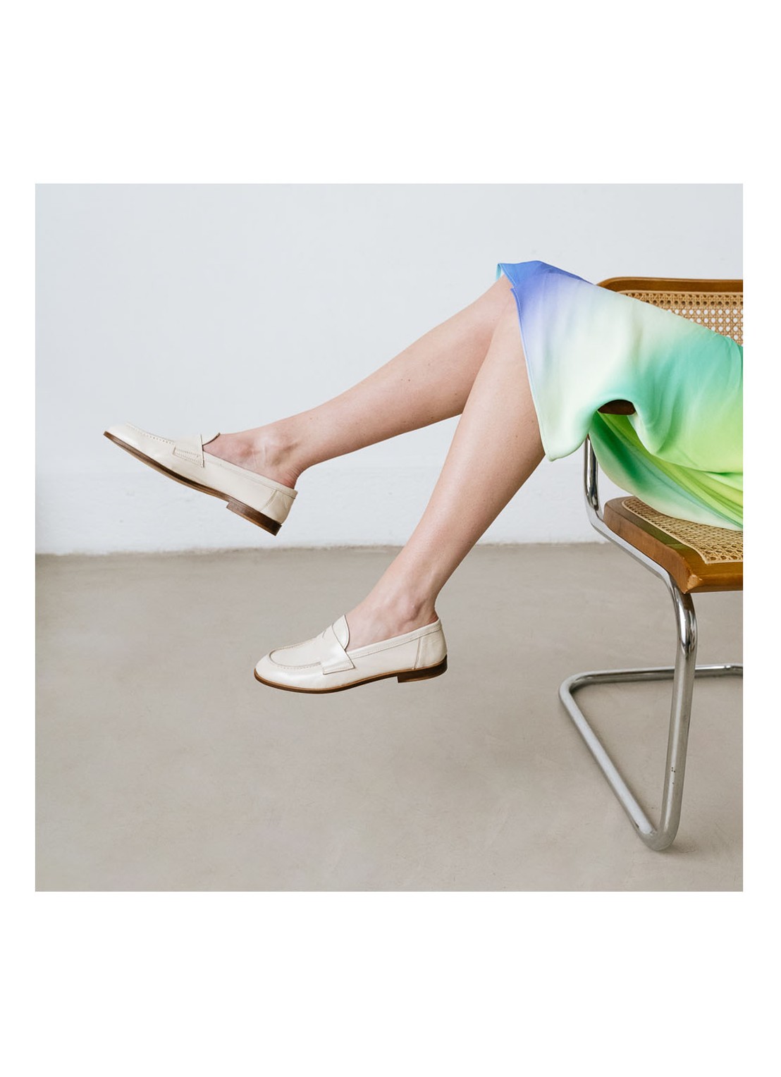 Jonak Thelma loafer van leer - detail creme