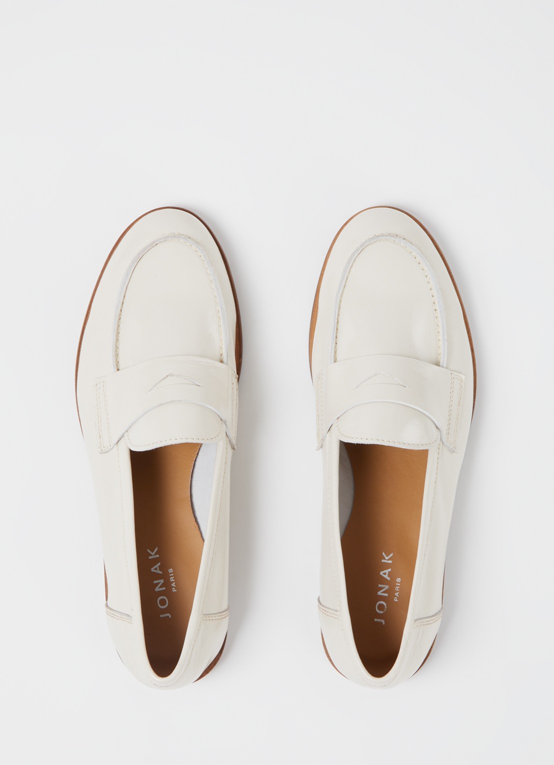 Jonak Thelma loafer van leer - detail 4 creme