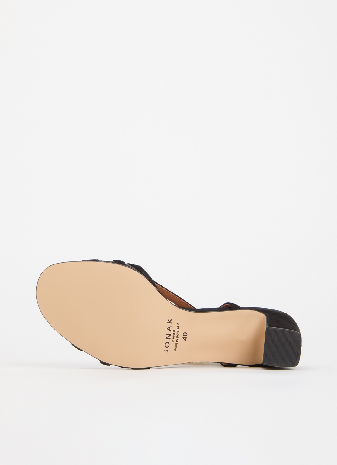 Jonak Vahine sandalette van geitensuède met mesh details - detail 5 zwart