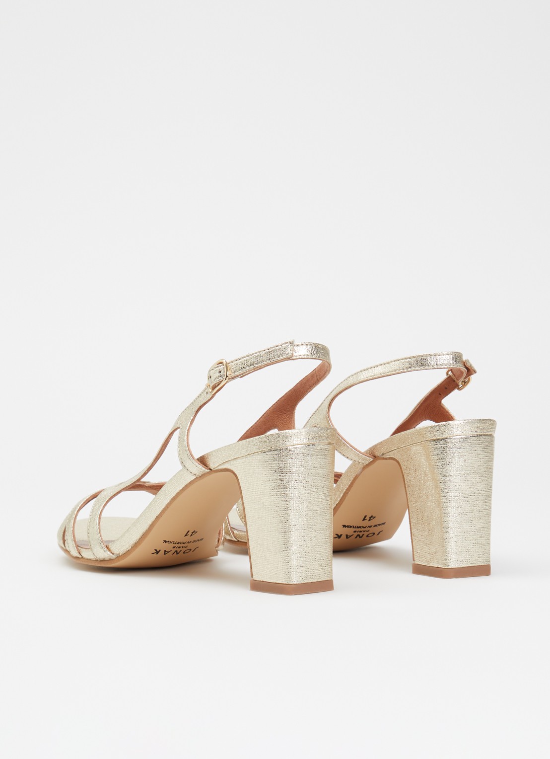 Jonak Vaiana sandalette met metallic finish - achterkant 3 goud