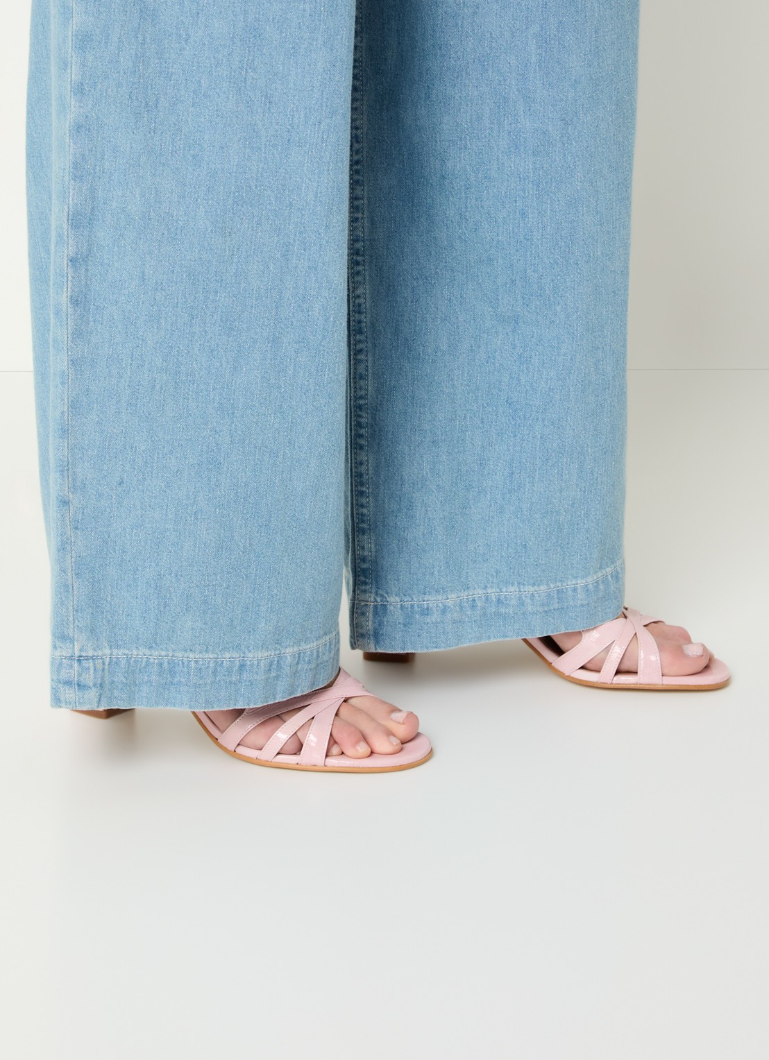 Jonak Vaiana sandalette van kalfsleer - voorkant 3 roze