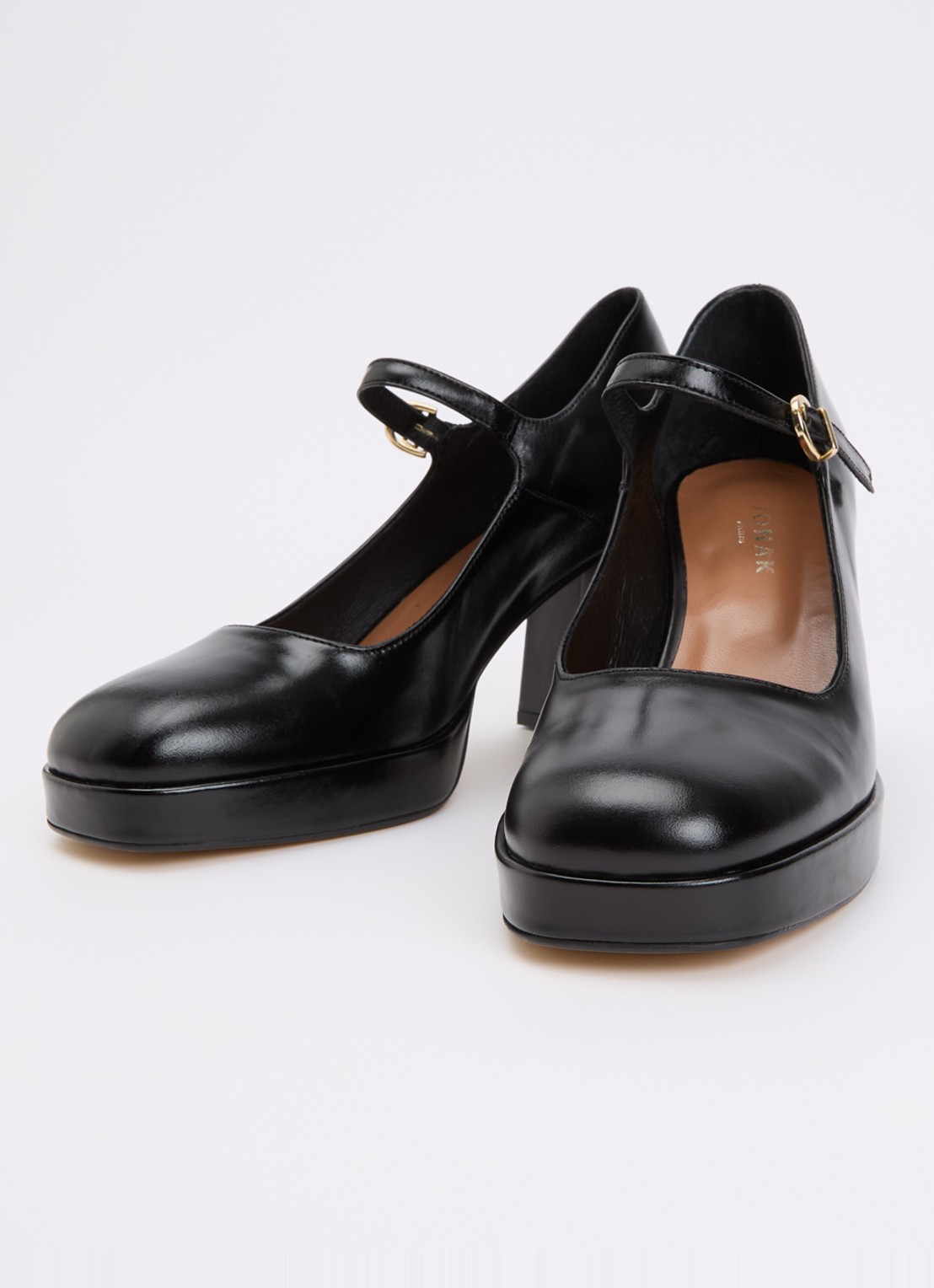 Jonak Veritox pump van kalfsleer met gespdetail - detail 2 zwart