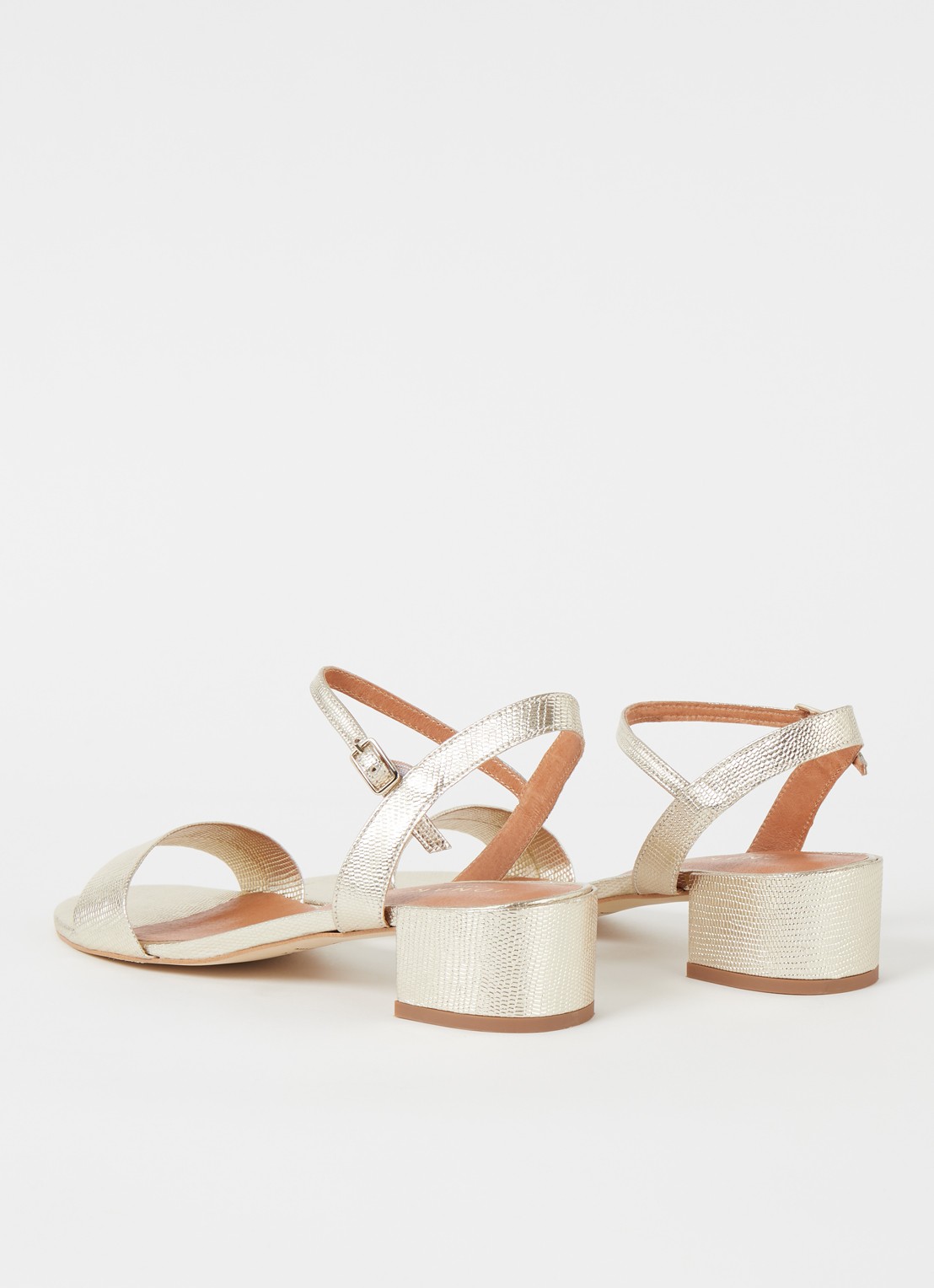Jonak Via Bis sandalette van leer met metallic finish - detail 3 goud
