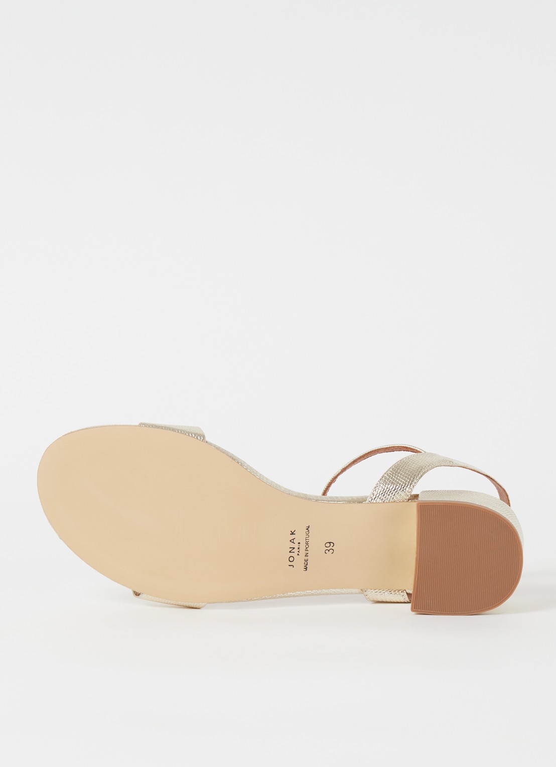Jonak Via Bis sandalette van leer met metallic finish - detail 5 goud