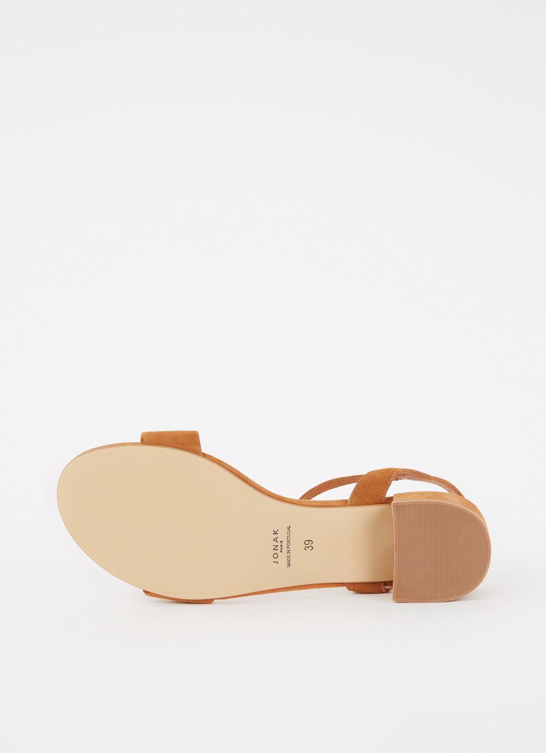 Jonak Via Bis sandalette van suède - detail 6 cognac