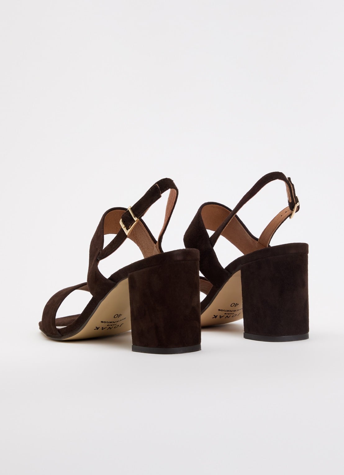 Jonak Vico sandalette van geitensuède  - achterkant 4 bruin