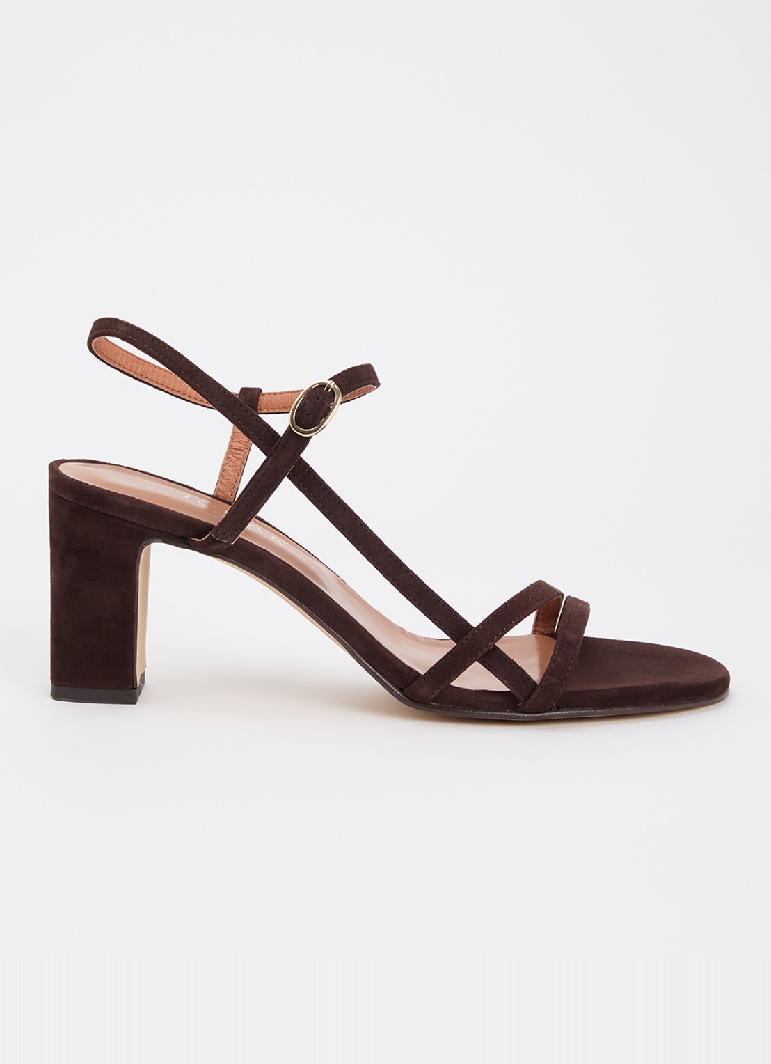 Jonak Vicomte sandalette van geitensuède - voorkant chocoladebruin