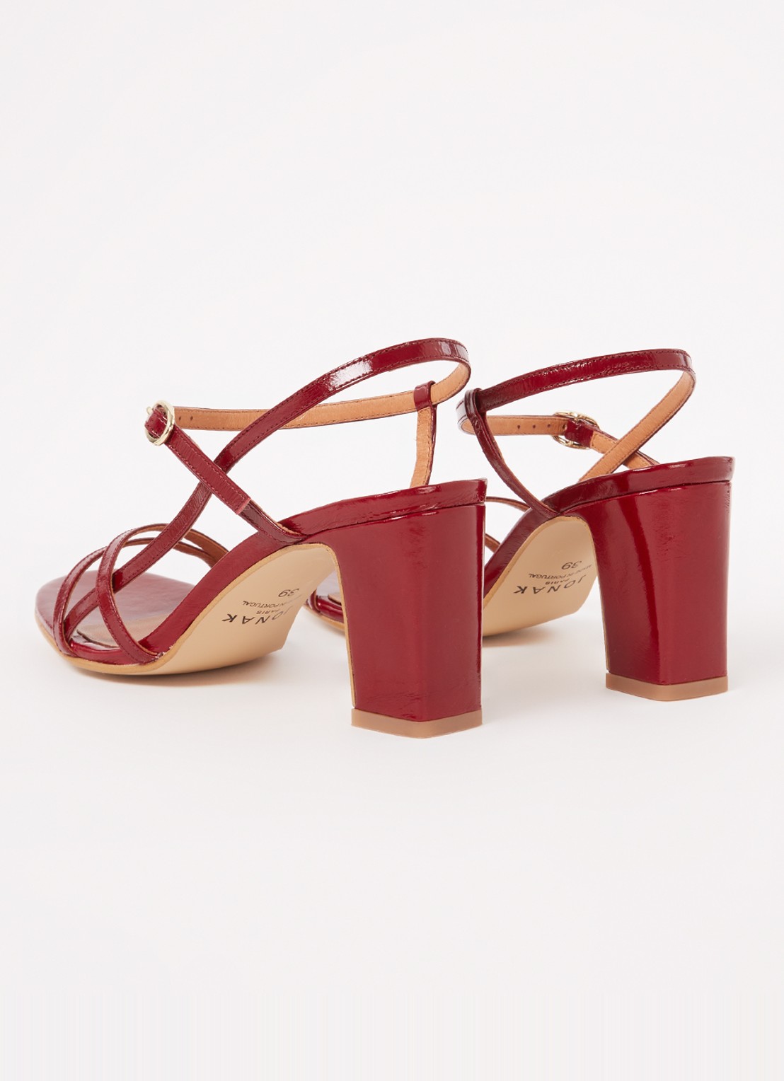 Jonak Vicomte sandalette van leer - achterkant bordeauxrood