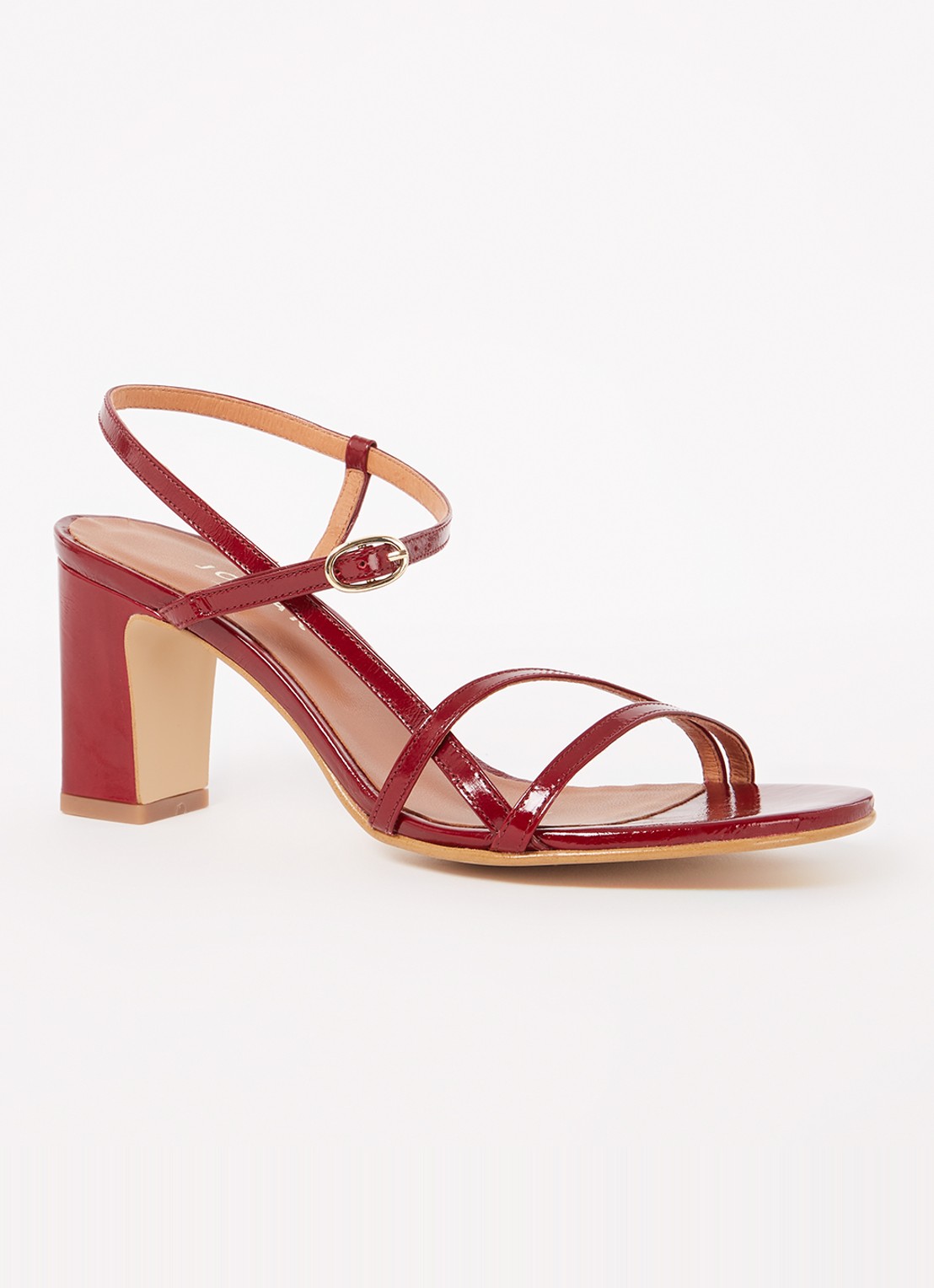 Jonak Vicomte sandalette van leer - voorkant 5 bordeauxrood