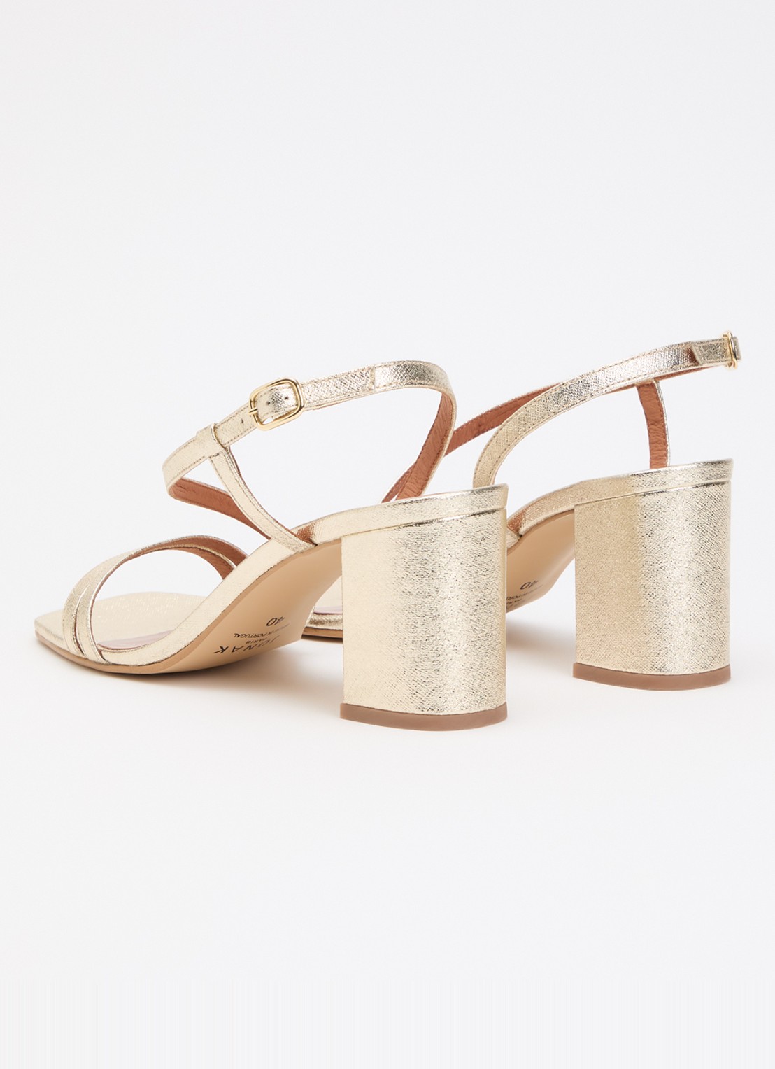 Jonak Vimy sandalette met metallic finish - achterkant 2 witgoud
