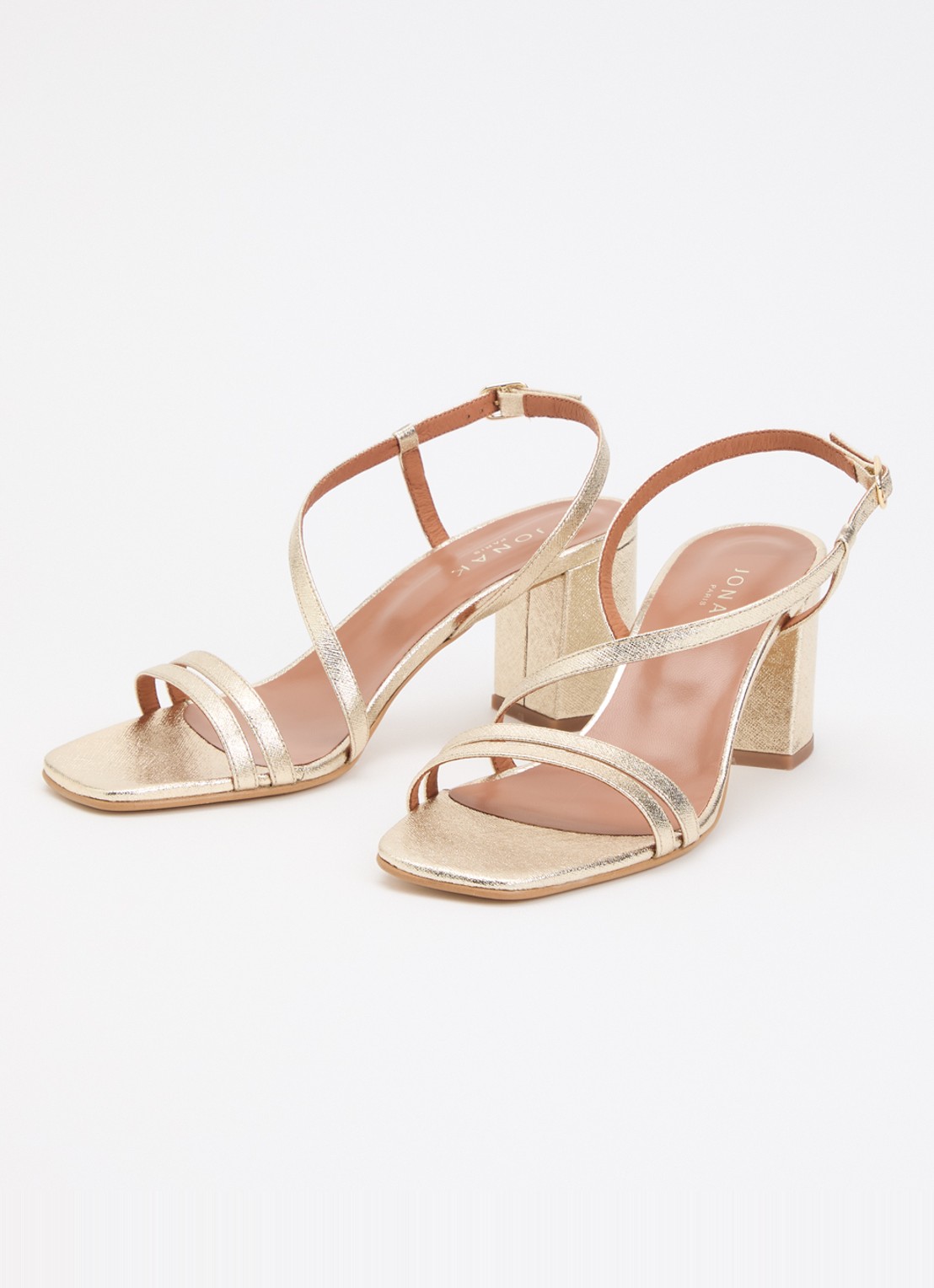 Jonak Vimy sandalette met metallic finish - detail 3 witgoud