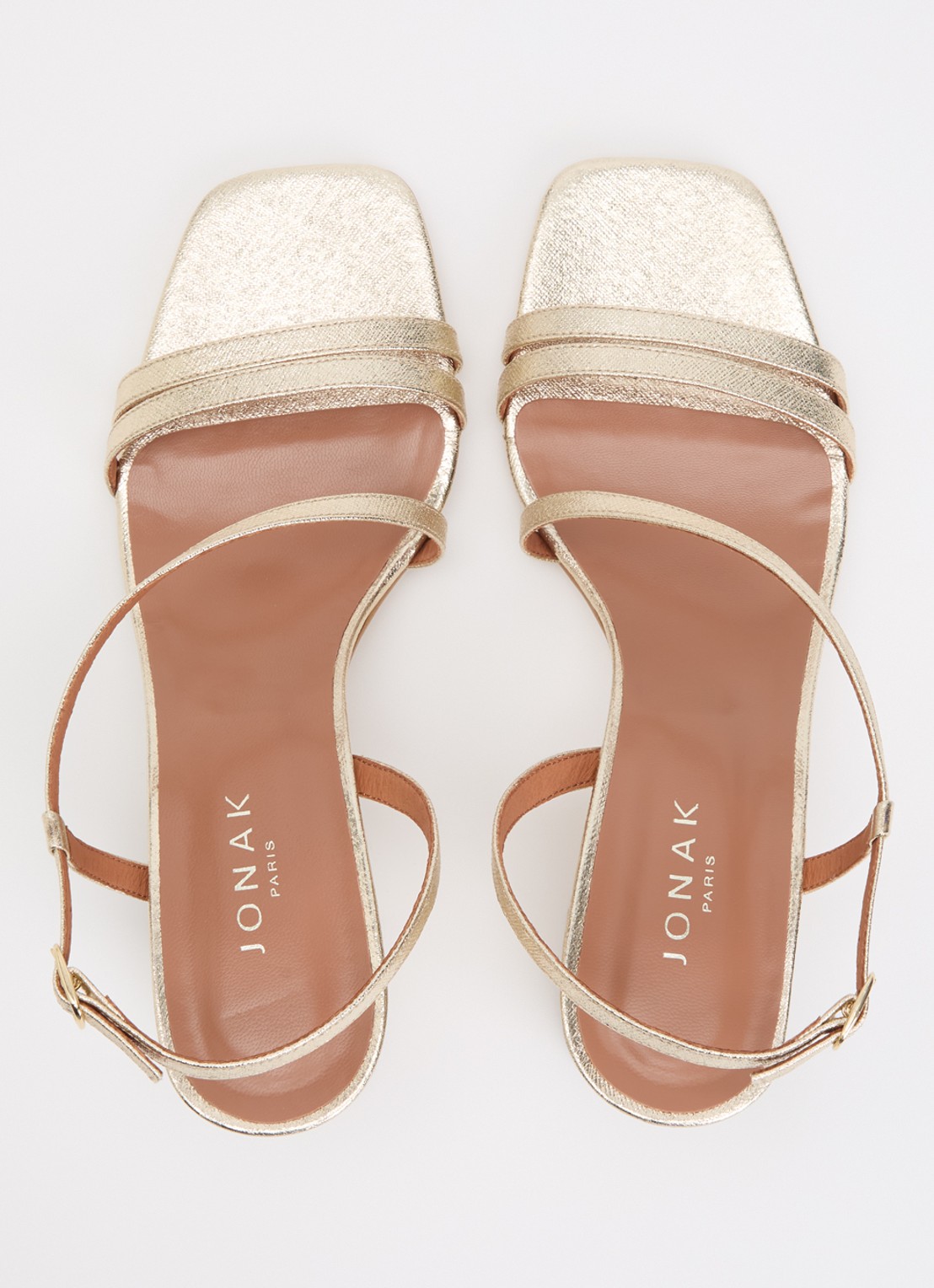 Jonak Vimy sandalette met metallic finish - detail 4 witgoud