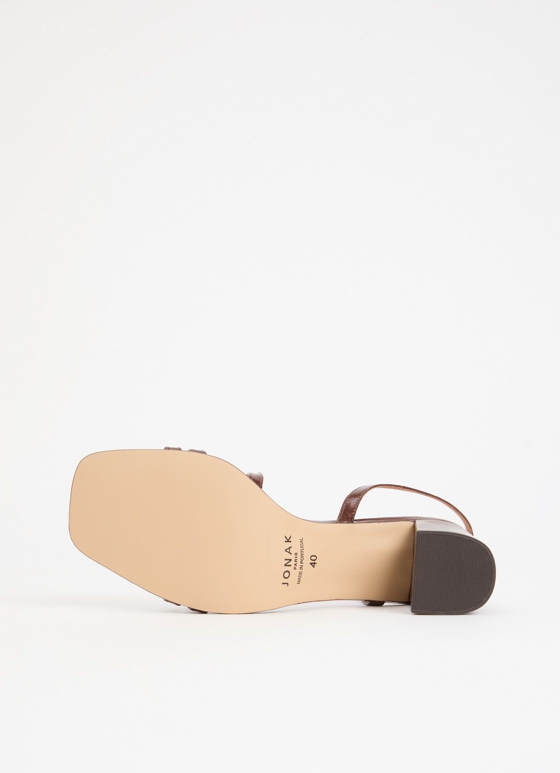 Jonak Vimy sandalette van kalfsleer met lakfinish - detail 4 kastanjebruin