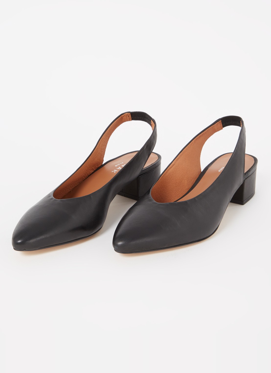 Jonak Vince slingback van kalfsleer - detail zwart