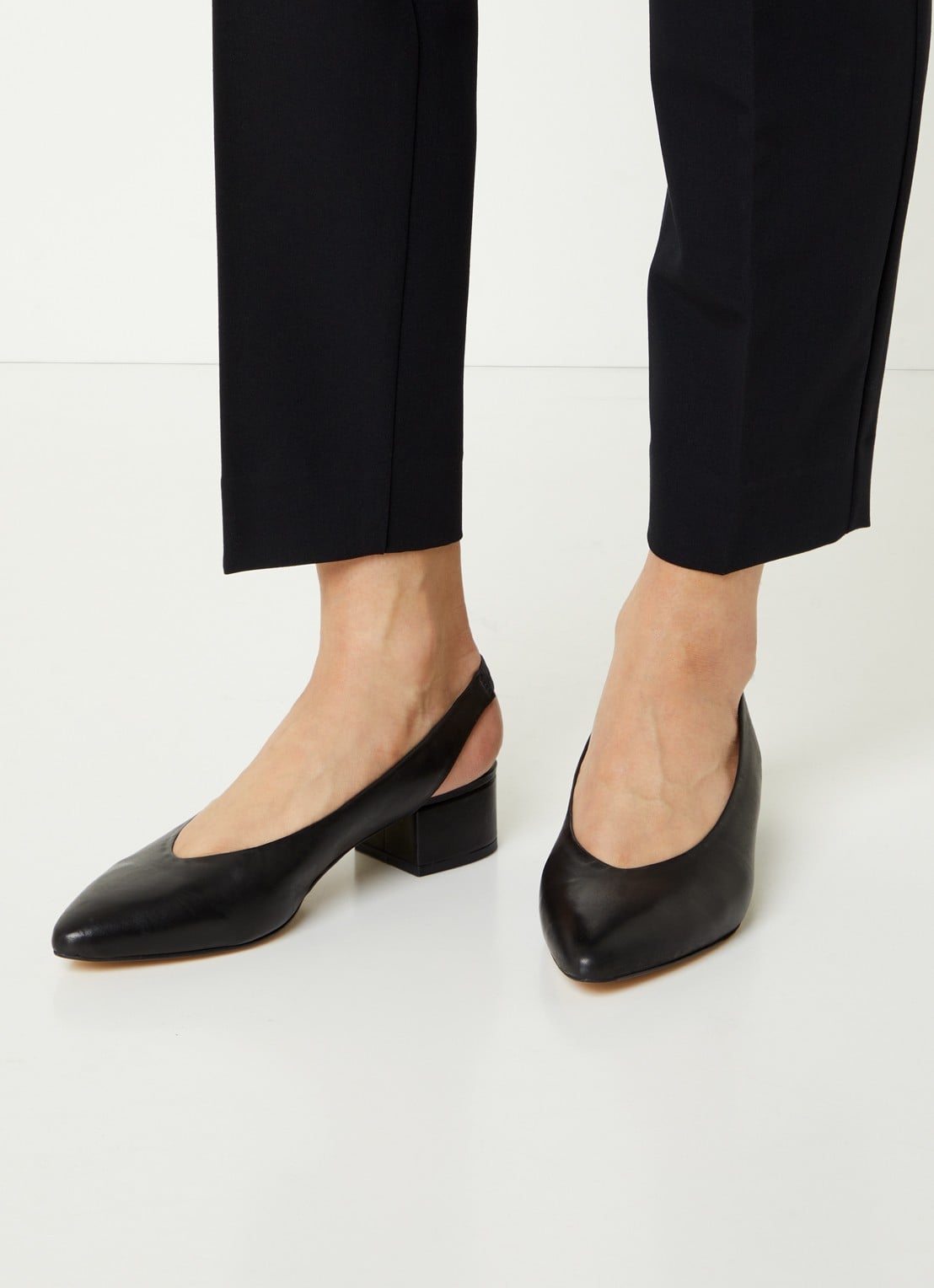 Jonak Vince slingback van kalfsleer - voorkant 6 zwart