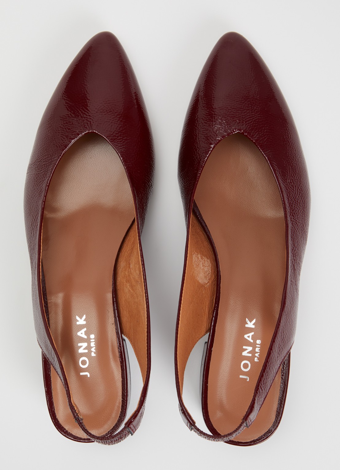 Jonak Vince slingback van kalfsleer - detail 2 bordeauxrood