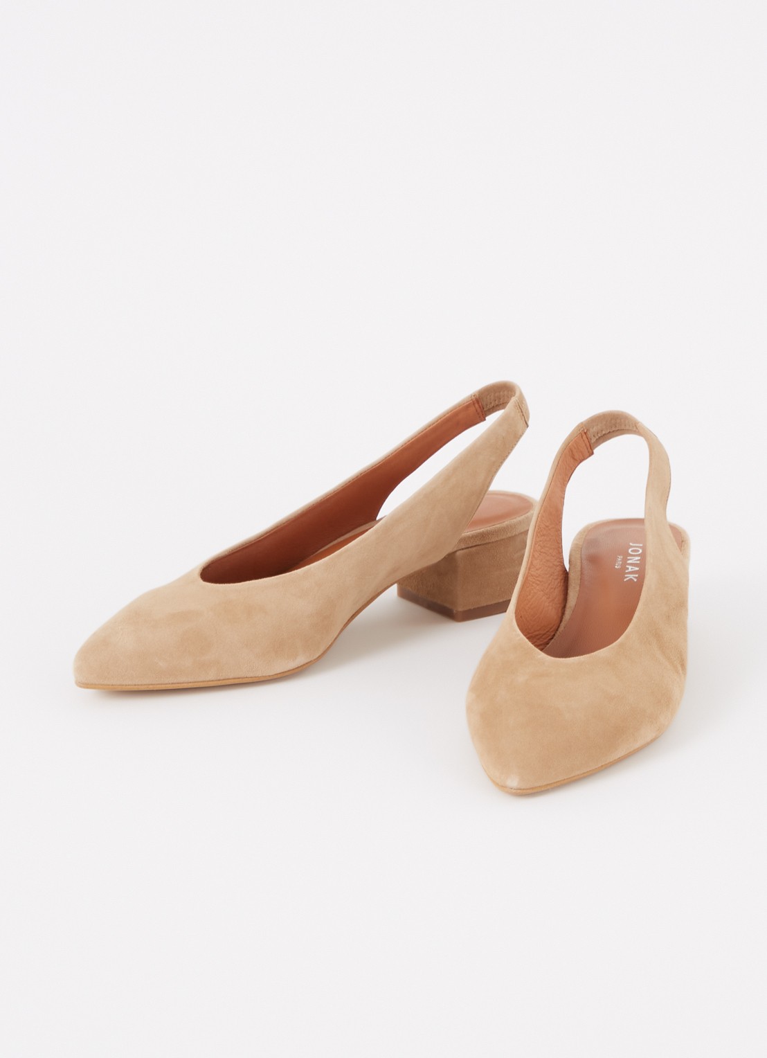 Jonak Vince Velours slingback van suède - detail camel