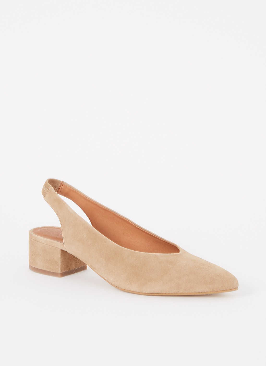 Jonak Vince Velours slingback van suède - voorkant 5 camel