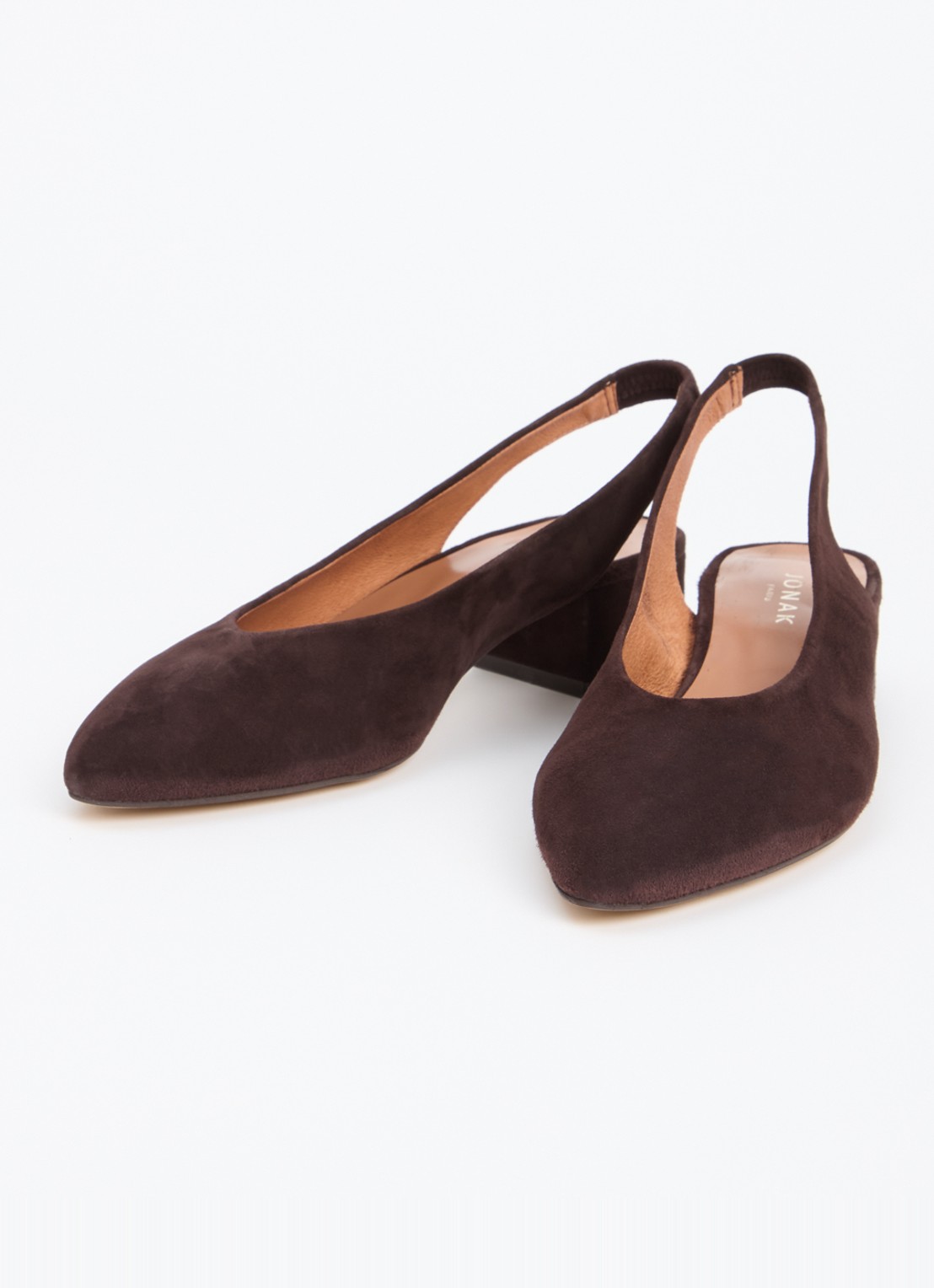 Jonak Vince Velours slingback van suède - detail donkerbruin