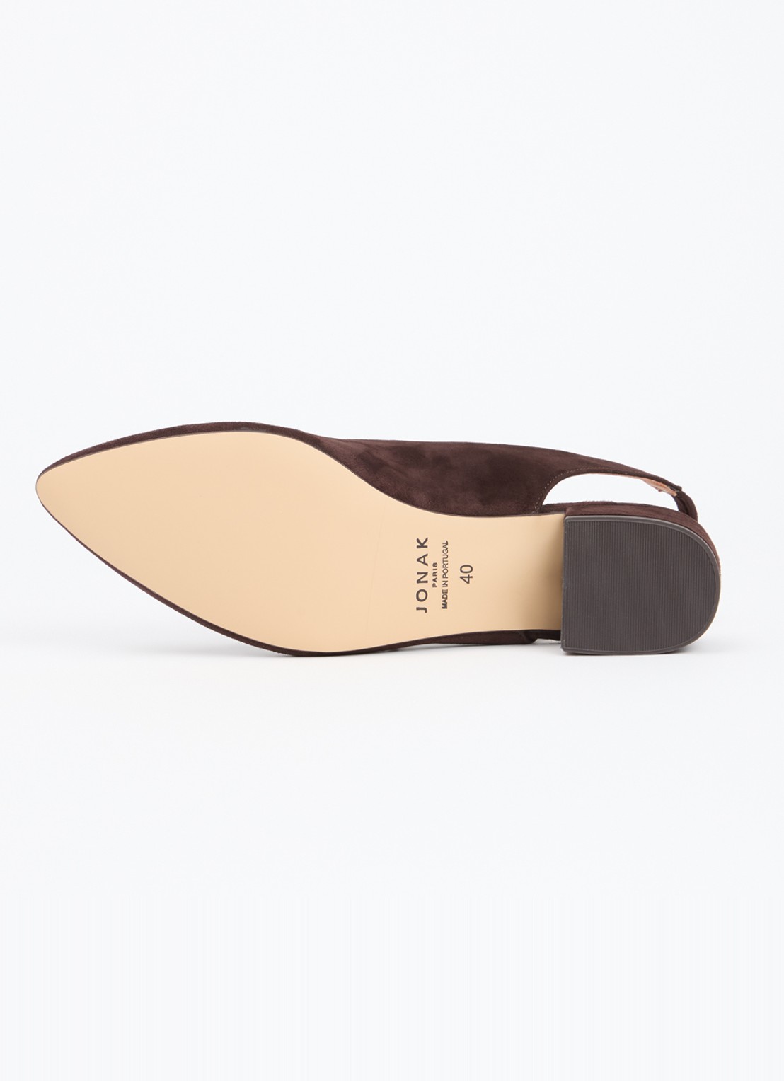 Jonak Vince Velours slingback van suède - detail 3 donkerbruin