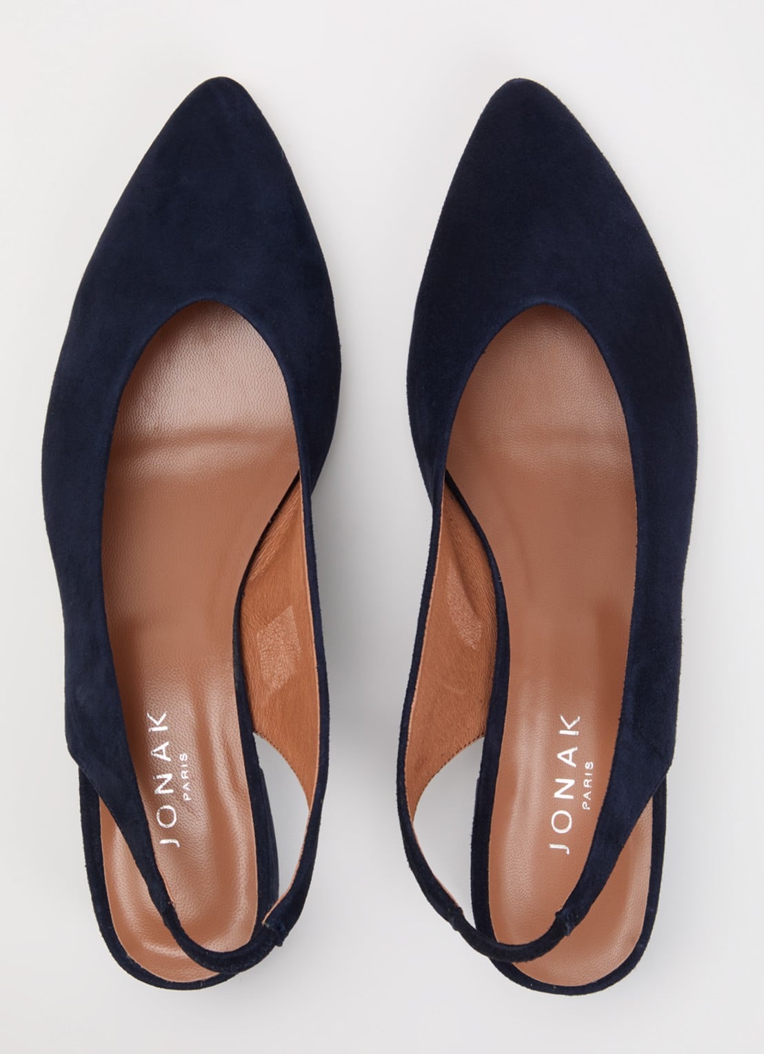 Jonak Vince Velours slingback van suède - detail 4 donkerblauw