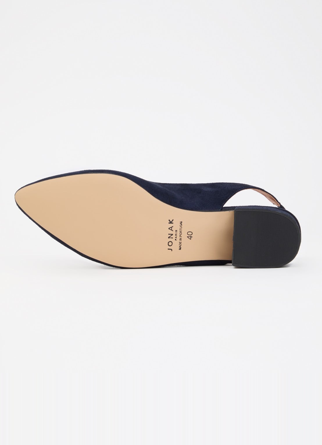 Jonak Vince Velours slingback van suède - detail 5 donkerblauw