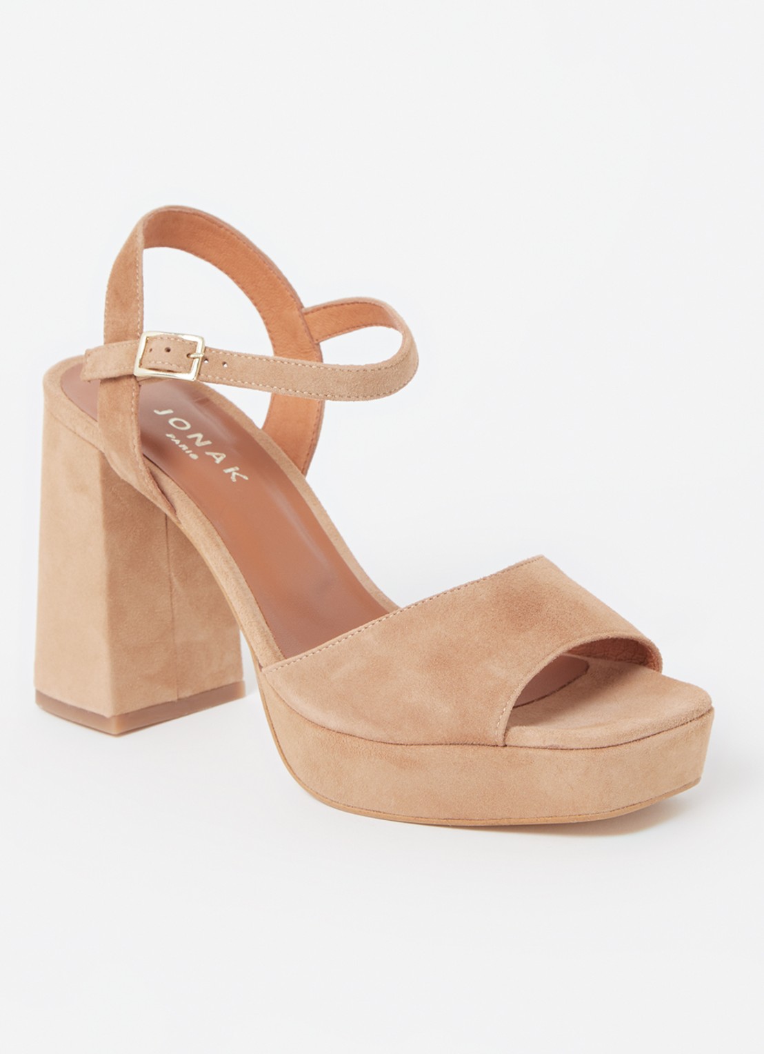 Jonak Vlada sandalette van suède - voorkant 5 camel