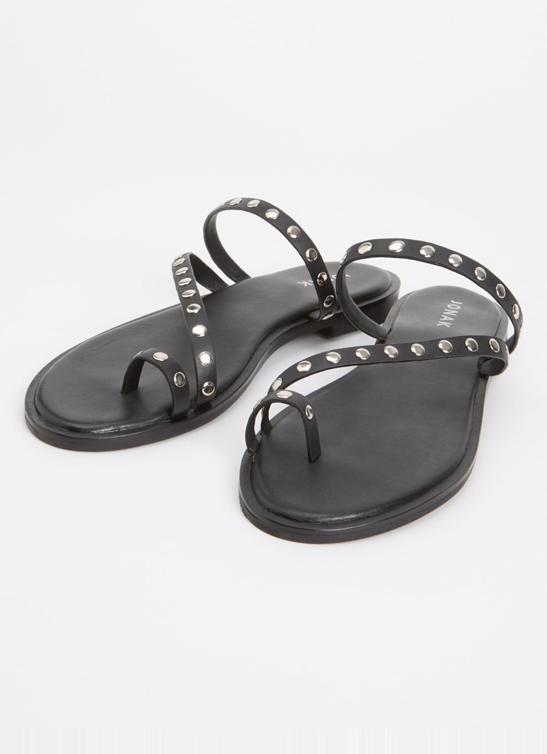 Jonak Wicket slipper van kalfsleer met studs - detail 4 zwart