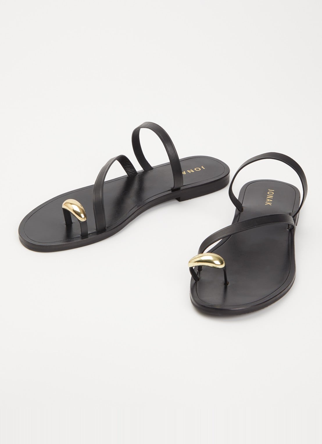 Jonak Wife slipper van kalfsleer - detail 2 zwart