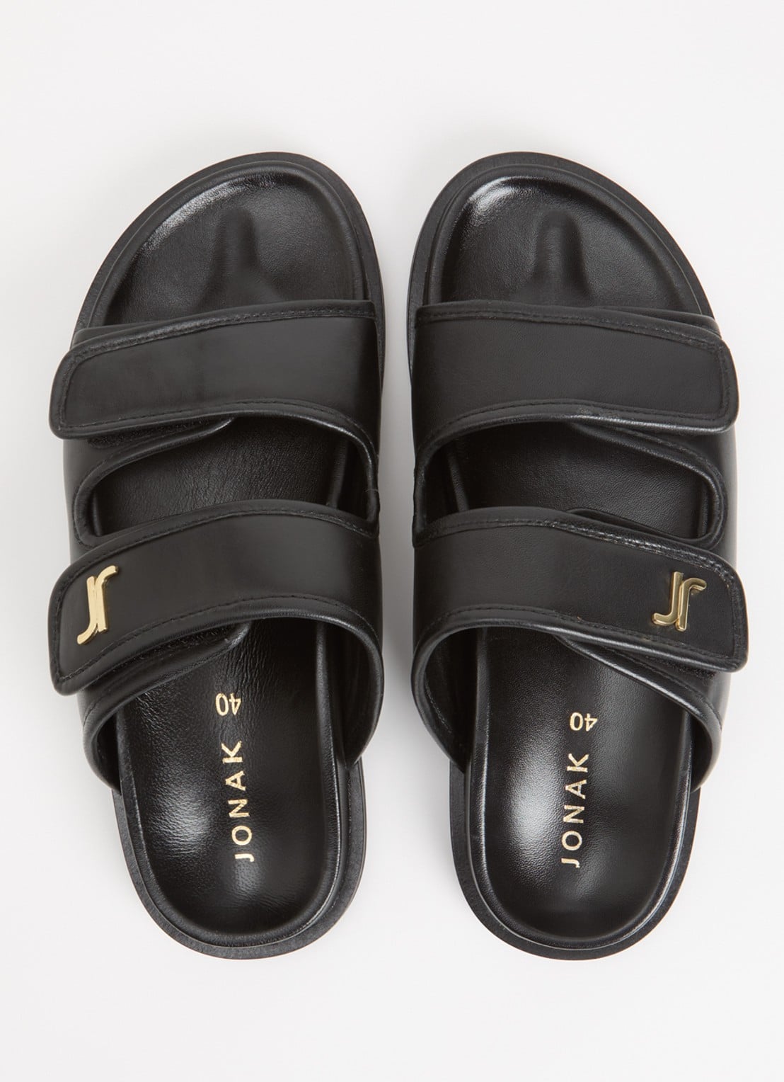 Jonak Win slipper van schapenleer - detail 2 zwart