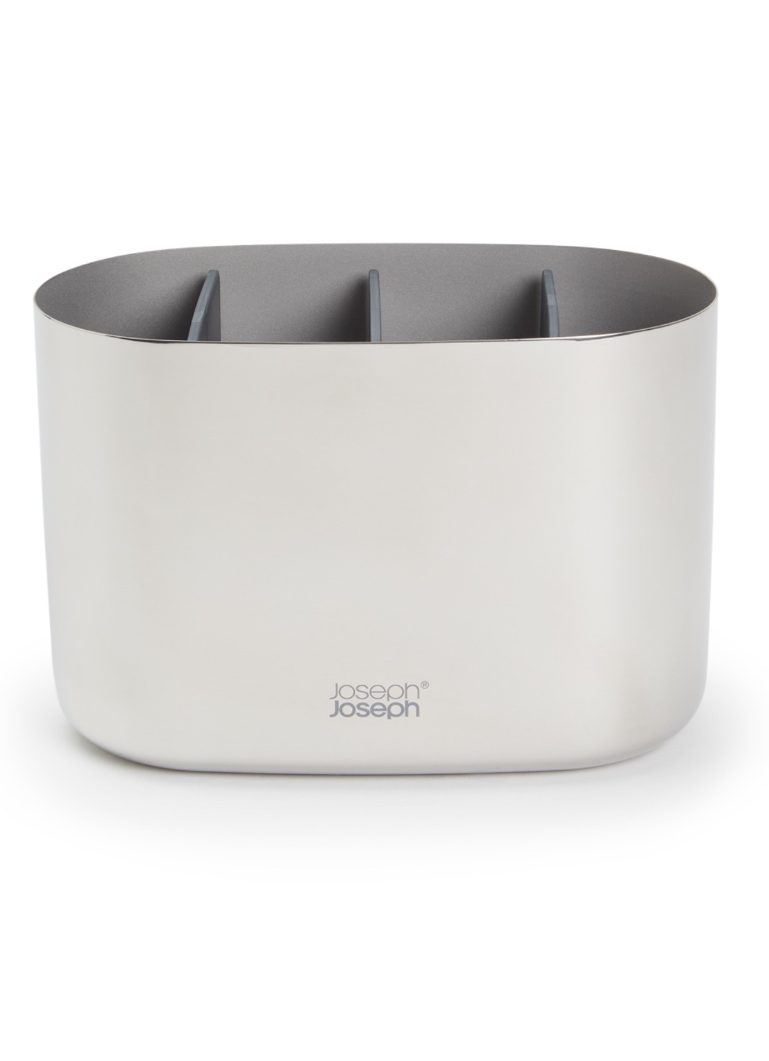 Joseph Joseph EasyStore Luxe tandenborstelhouder  - voorkant zilver