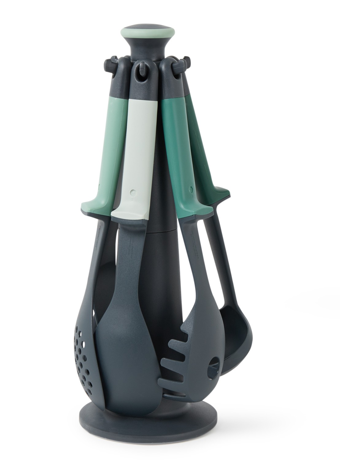 Joseph Joseph Elevate Carousel keukengerei met houder set 6-delig - voorkant zeegroen
