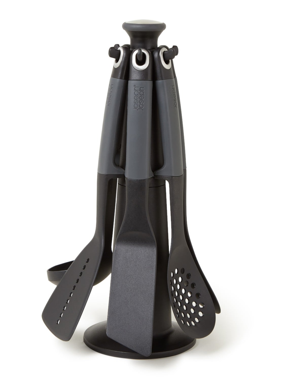 Joseph Joseph Elevate Carrousel houder met keukengerei set 6-delig - voorkant 2 zwart