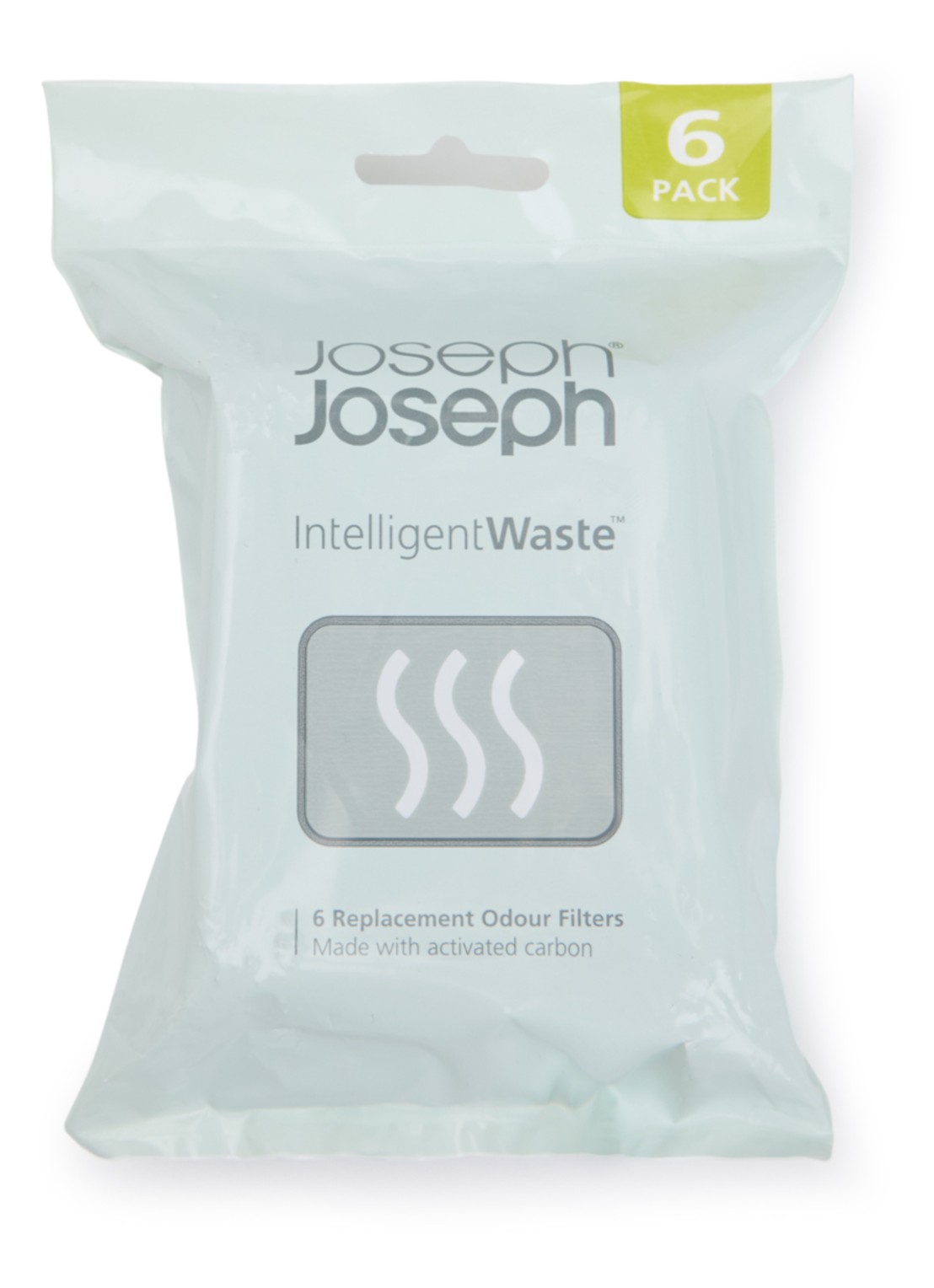 Joseph Joseph IntelligentWaste geurfilter met actieve koolstof set van 6  - voorkant zwart