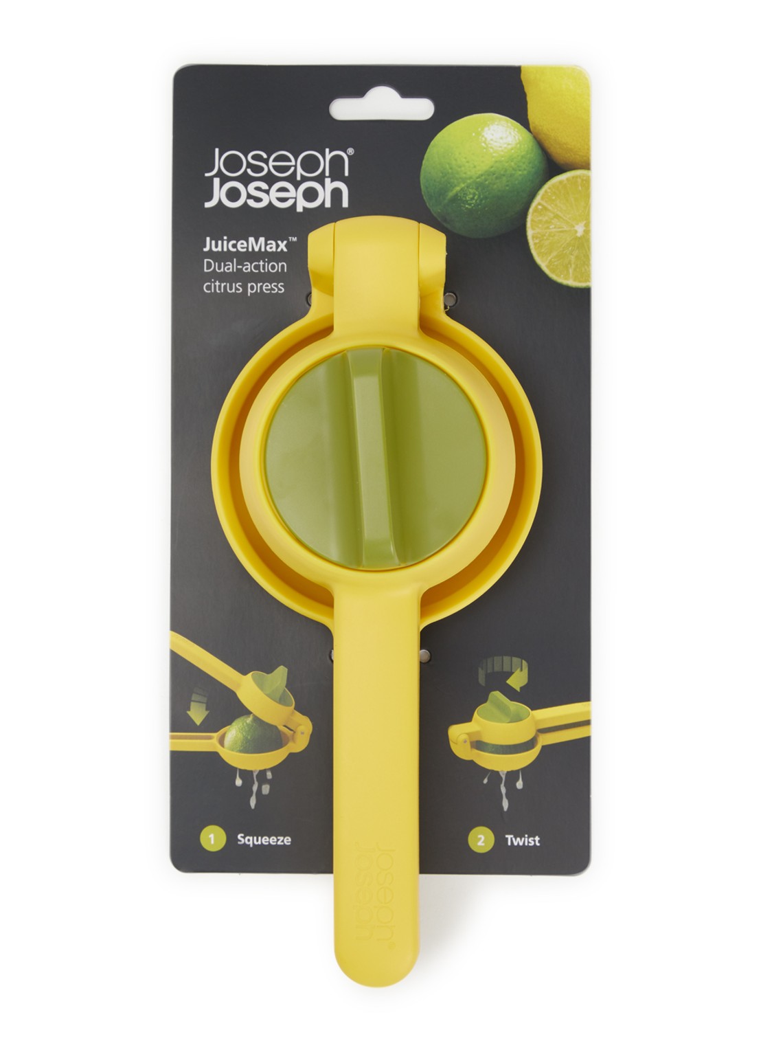 Joseph Joseph JuiceMax citruspers 9,5 cm  - voorkant geel