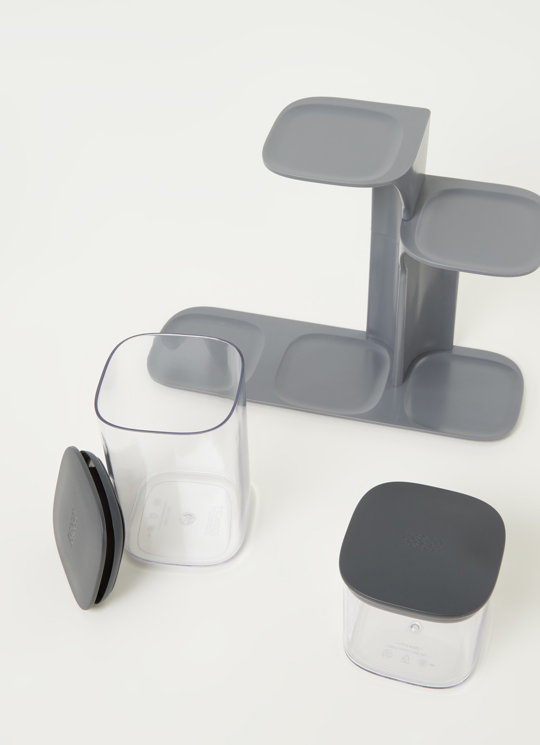 Joseph Joseph Podium Carrousel voorraaddoos met houder set van 5 - detail transparant