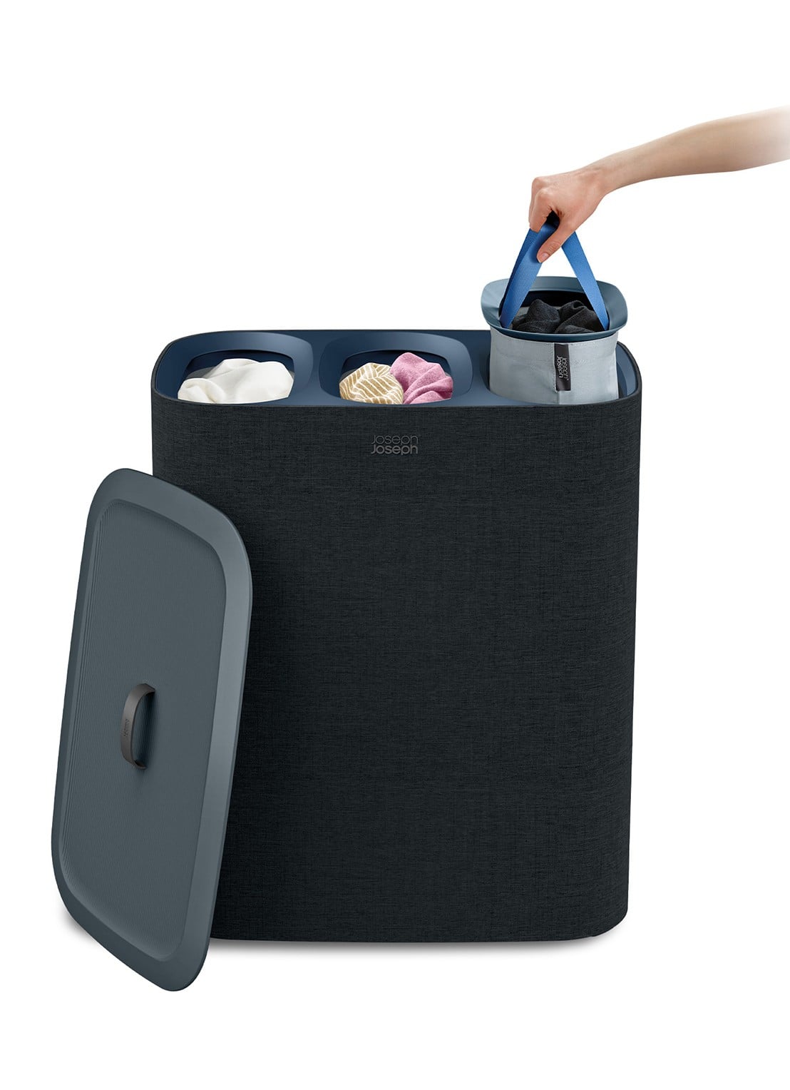 Joseph Joseph Tota Trio wasmand 71 cm - achterkant 7 zwart