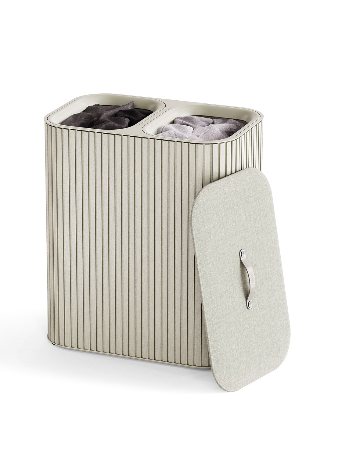 Joseph Joseph Tota Twin Luxe wasmand 73,5 cm - voorkant 3 beige