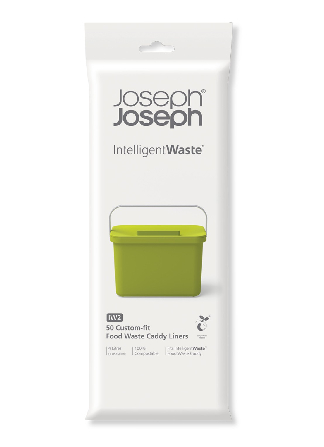 Joseph Joseph Totem vuilniszak 4 liter - voorkant wit