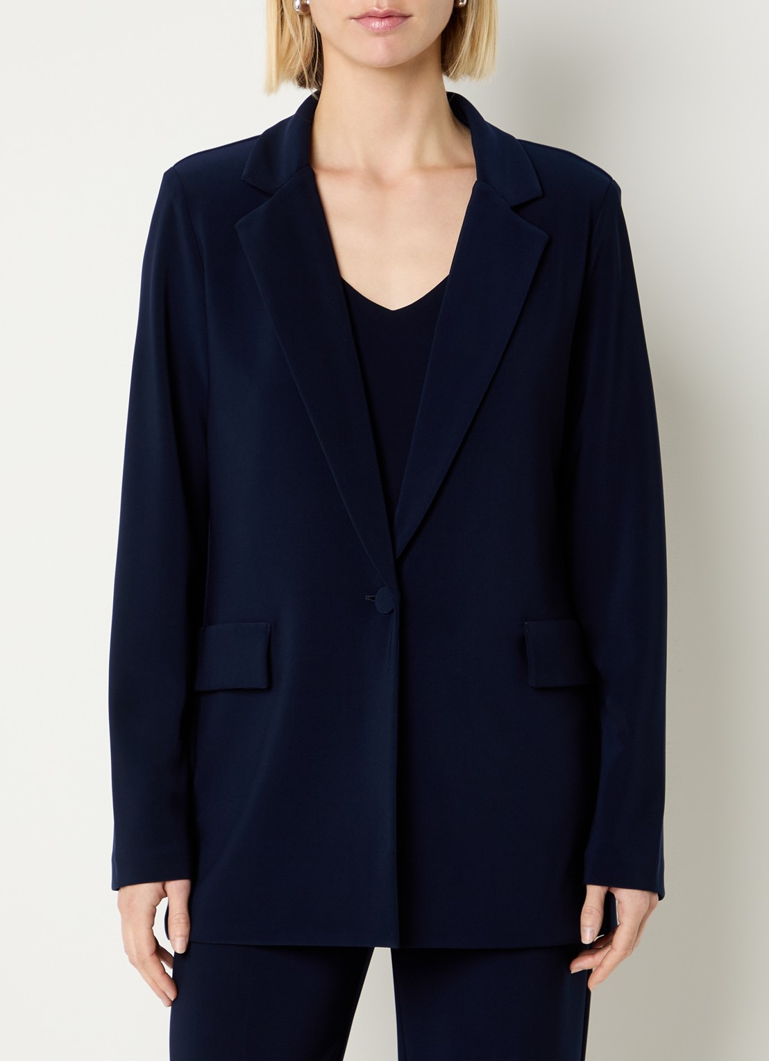 Joseph Ribkoff Blazer met klepzakken en schoudervulling - detail 3 donkerblauw