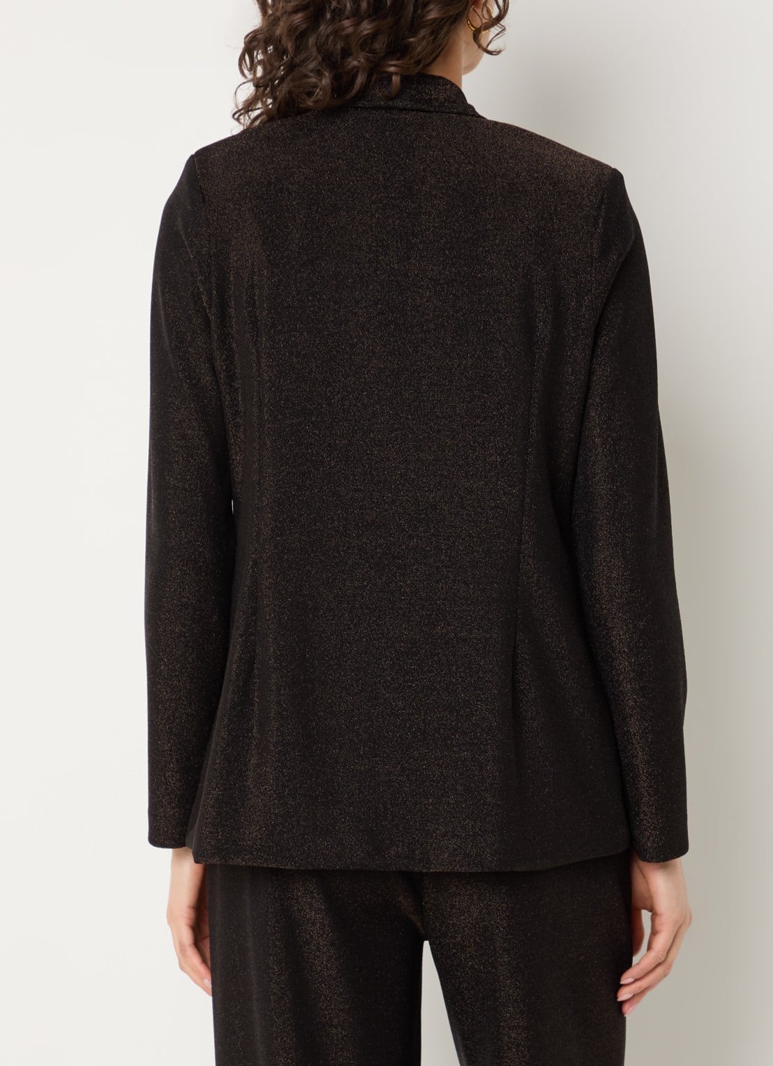 Joseph Ribkoff Blazer met lurex en schoudervulling - achterkant donkerbruin