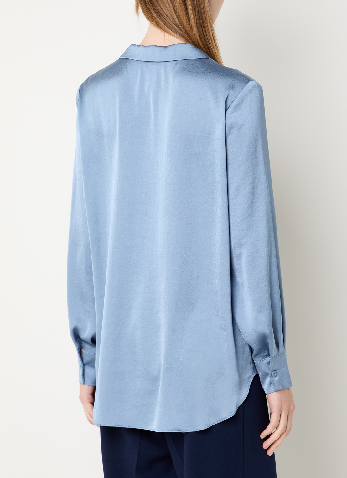 Joseph Ribkoff Blouse met kraag - achterkant staalblauw