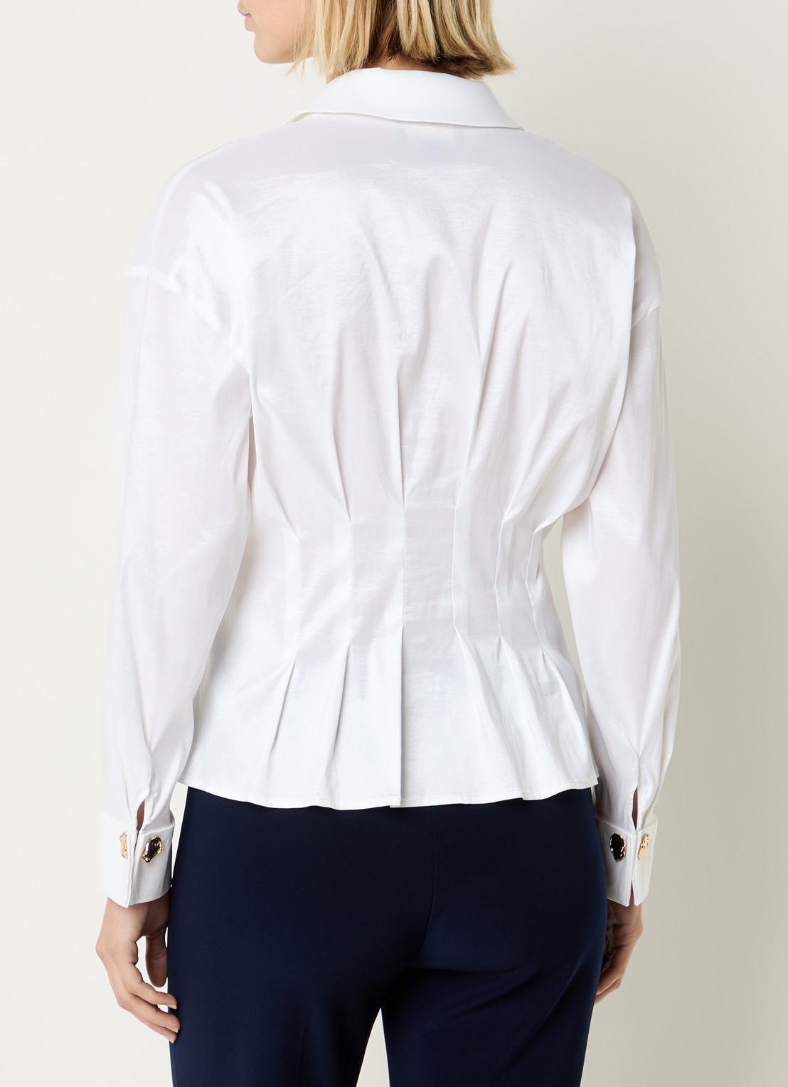 Joseph Ribkoff Blouse met plooidetail - achterkant 3 wit
